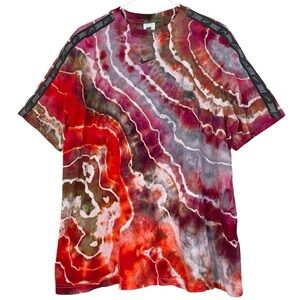 Nike Tie Dye Tee Tshirt Shirt Mens Size XL Upcycled Red Black Logo Crewneck
